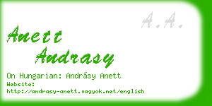 anett andrasy business card